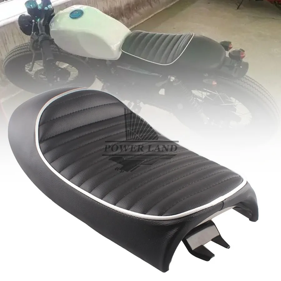 

Motorcycle Black Retro Vintage Saddle Hump Cafe Racer PU Leather Seat Cushion Universal For Suzuki Yamaha Honda CB XJ GS CG GN