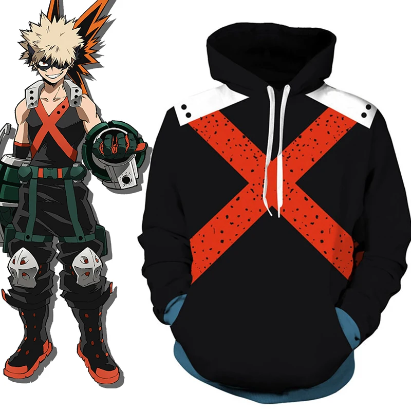 Костюм аниме Моя геройская Академия Bakugo Katsuki Толстовка Топ куртка боку без героев