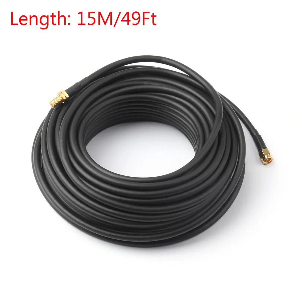 Кабель-удлинитель Areyourshop 15 м вилка SMA в гнездо отрезок RG58 49 футов 50 ом 1 шт. кабели