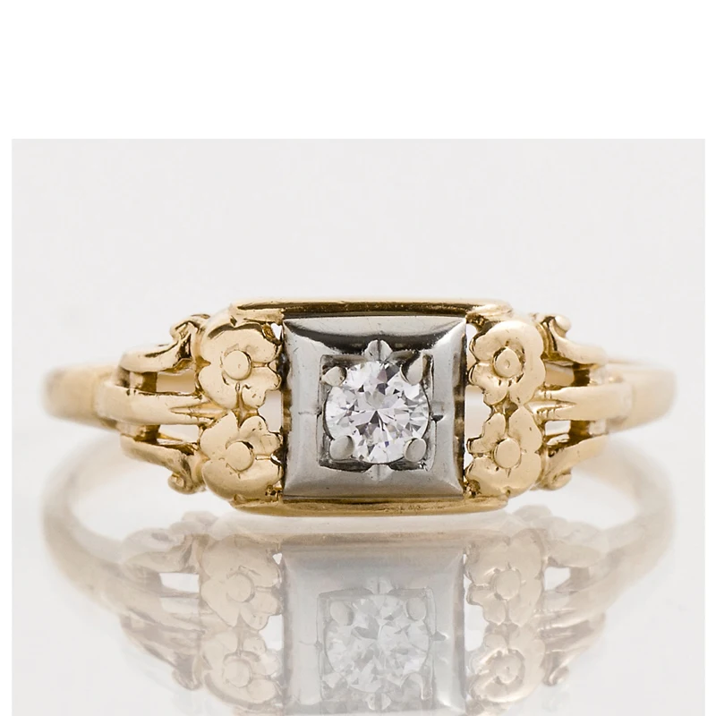 Simffvn кольцо для Для женщин стерлингового серебра 925 0.13ct круглая огранка белый