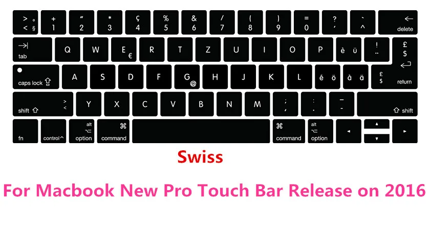 Силиконовый защитный чехол для клавиатуры Macbook New Pro 13 дюймов A1706 15 A1707 с сенсорной