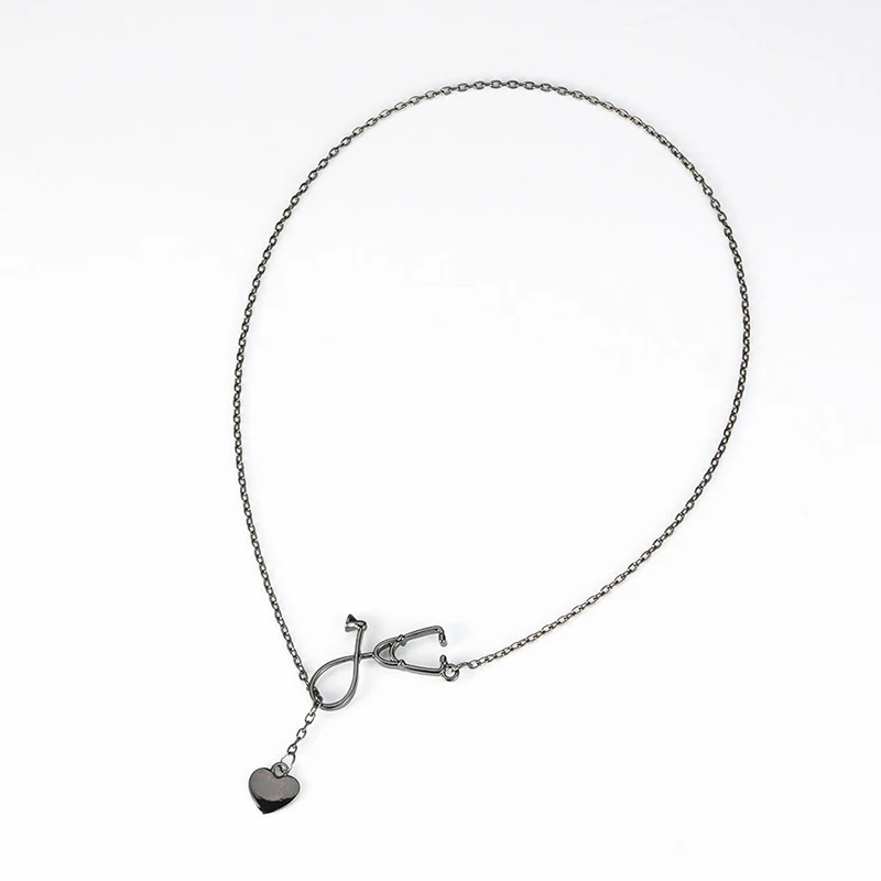 Женское Ожерелье чокер с сердцем модное медицинское ожерелье стетоскоп подвески