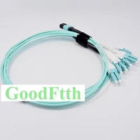 fiber patch cords female mpo lc uniboot with pull tab bar om3 12 cores goodftth 20 50m