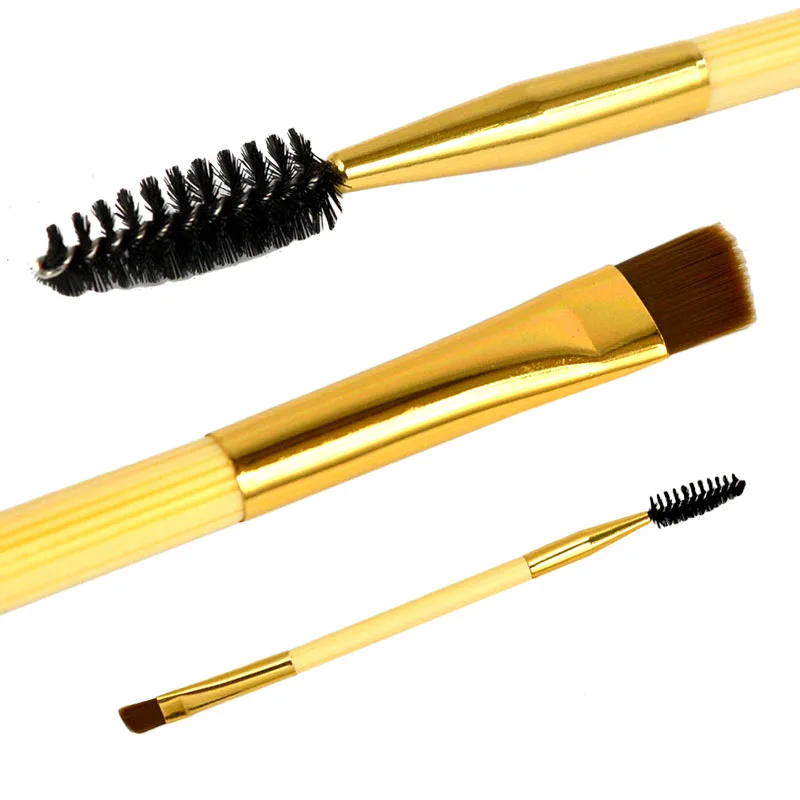 1 шт. высокое качество инструмент макияж бамбук ручку дважды брови кисти + гребень