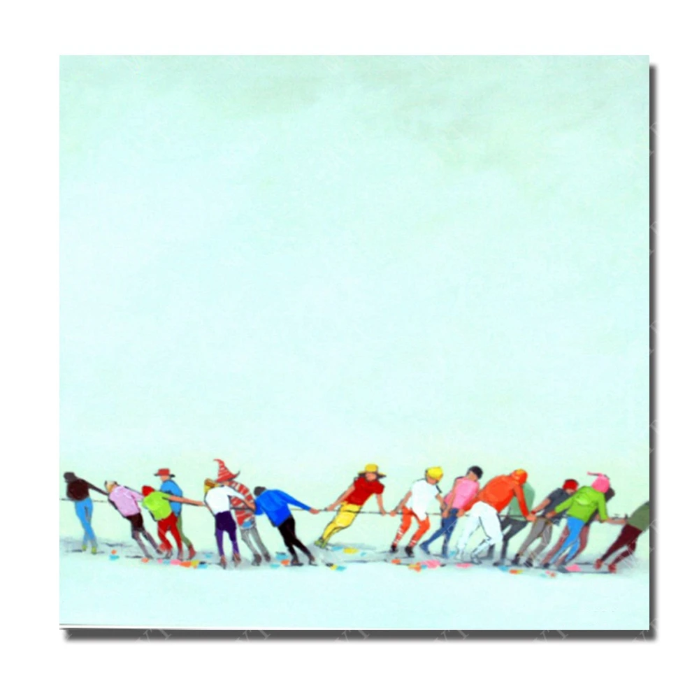 

Abstract Tug of War Picture Oil Modern Paintings on Canvas Sitting Room Wall Decor Hand painted Wall Art No Framed