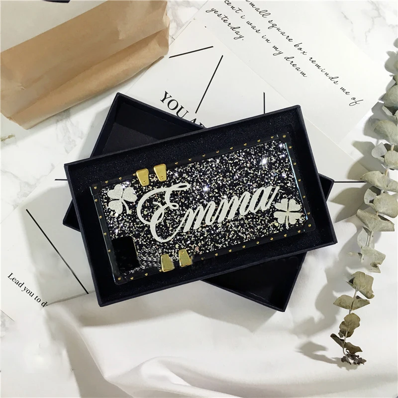 Уникальный Квадратный чехол с надписью под заказ для OPPO R11S R11 PLUS R17 PRO блестящий F9