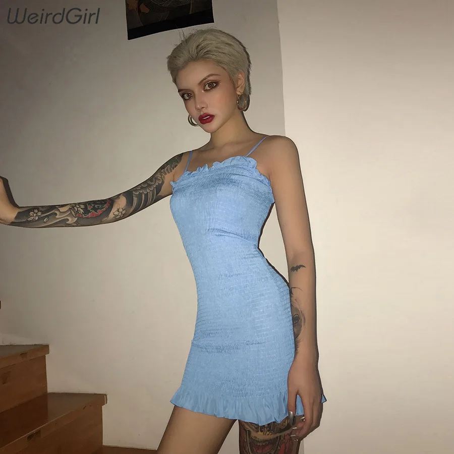 Whatiwear женское ДРАПИРОВАННОЕ модное платье без рукавов на бретельках с оборками