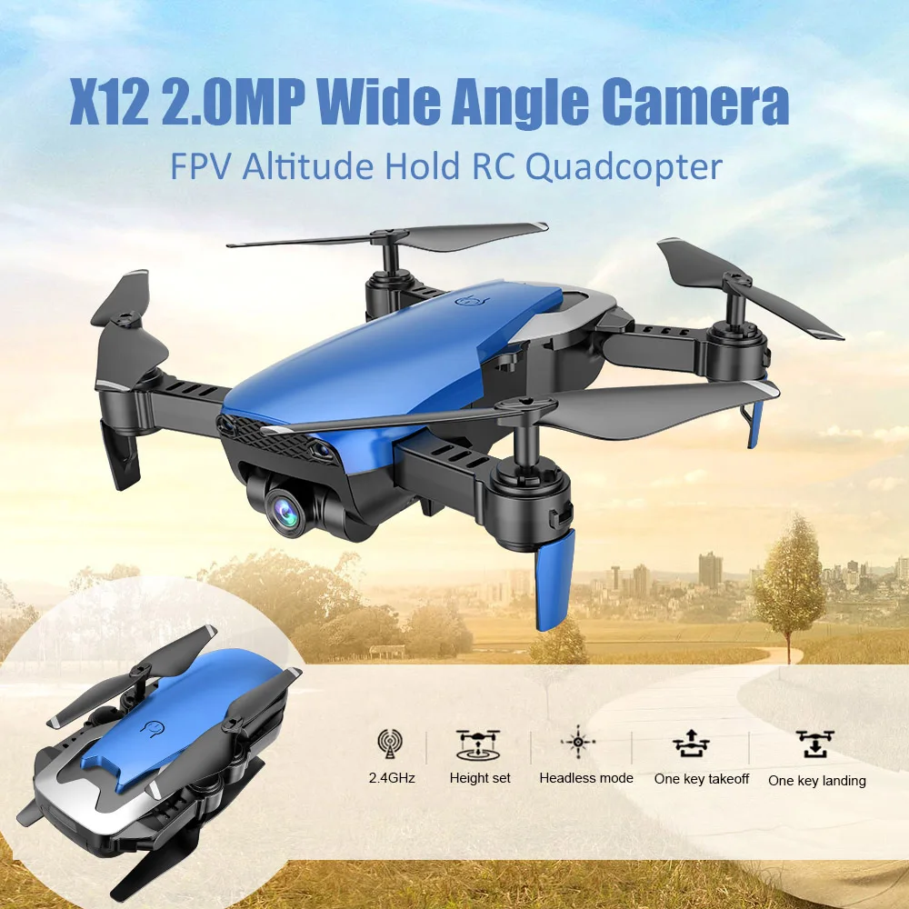Квадрокоптер GOOLSKY Dongmingtuo X12 широкоугольный Дрон с камерой 720P Wi-Fi FPV управление
