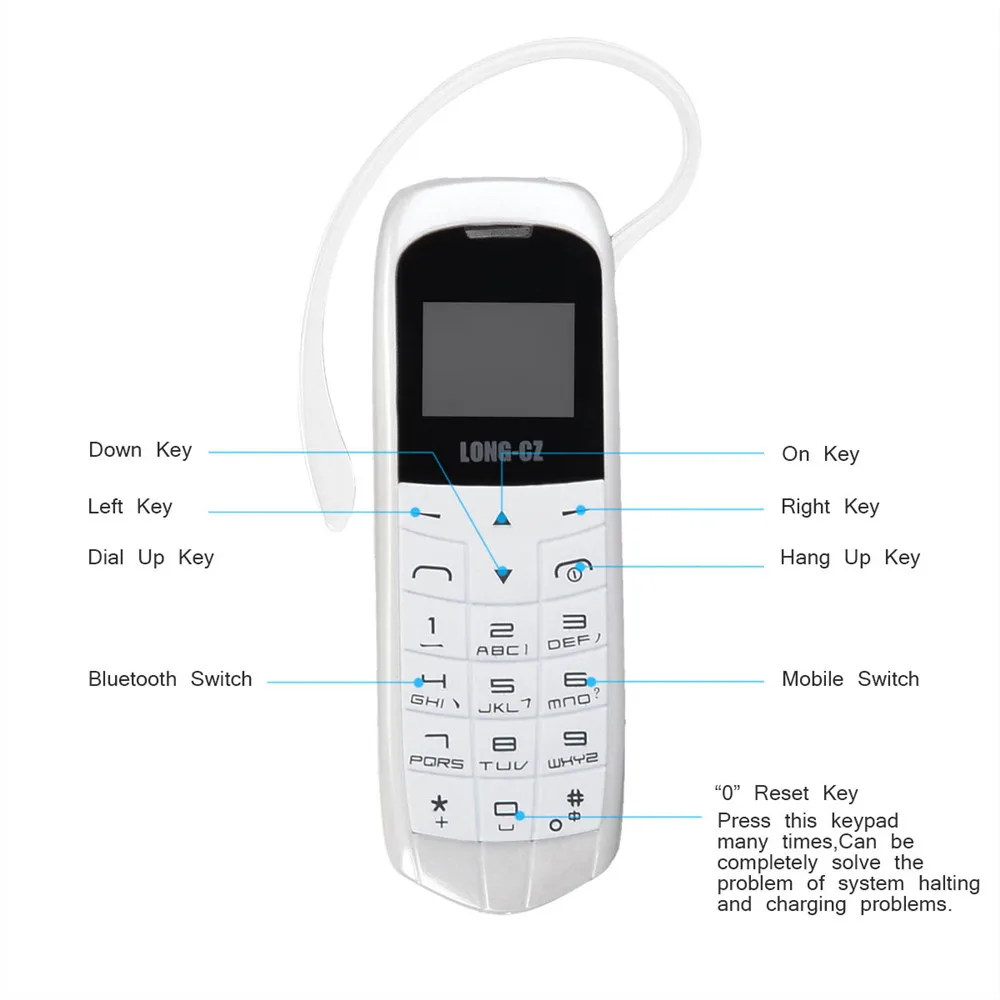 Оригинальный Long-cz J8 Magic Voice Bluetooth Dialer Fm Radio Mini 3 0 наушники мобильный сотовый телефон