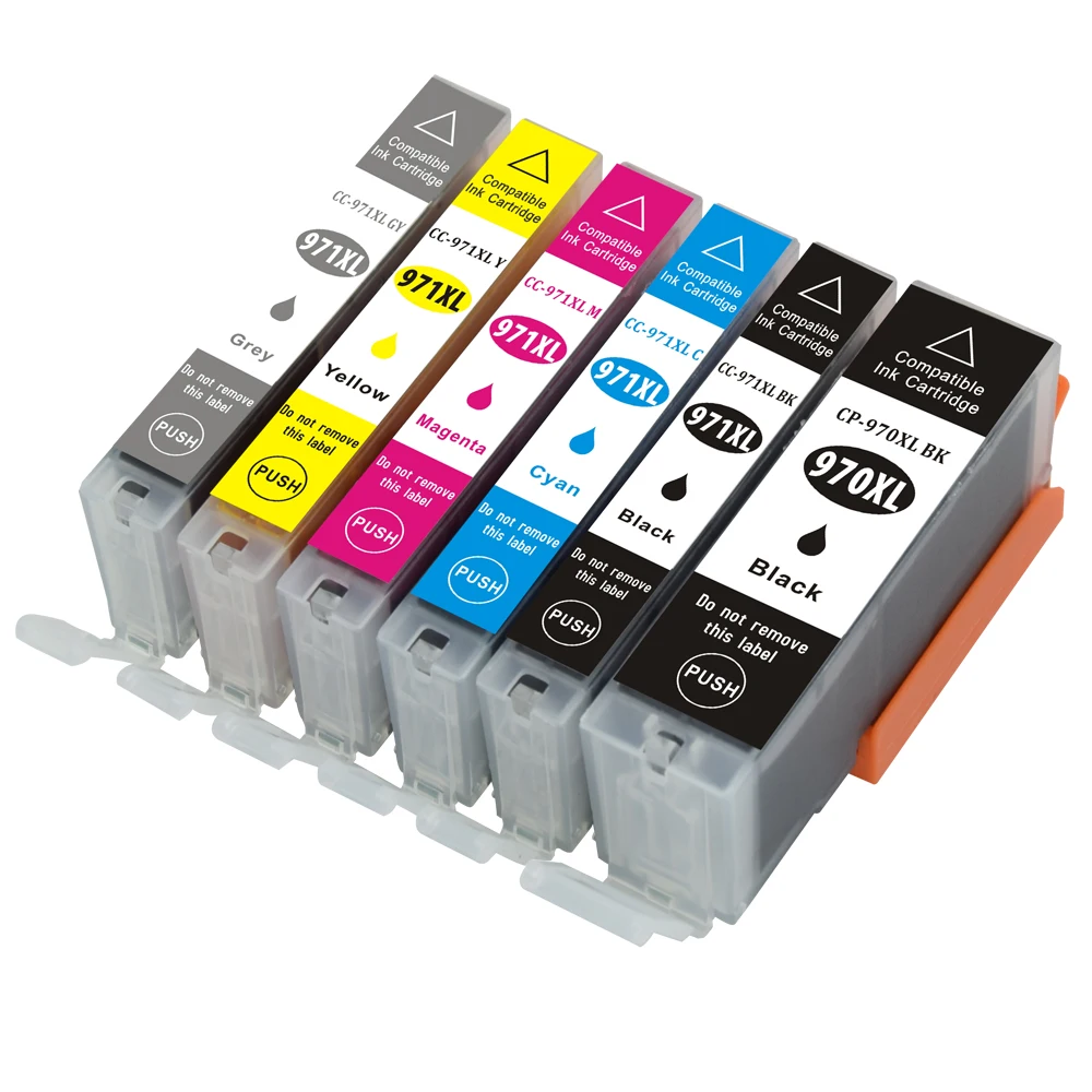 Совместимый картридж Замена для CANON PGI 970XL CLI 971XL с PIXMA MG7790/MG5795/MG5790/(1B + 1PBK 1C 1M 1Y 1GY) 6