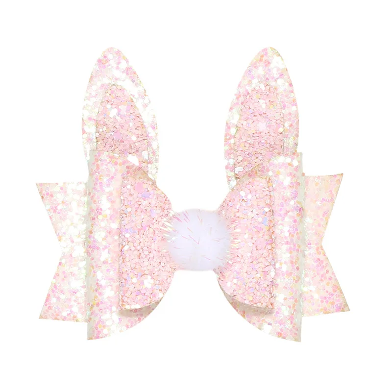 14 шт./лот блеск Единорог банты волосов Пасхальный кролик заколки для волос