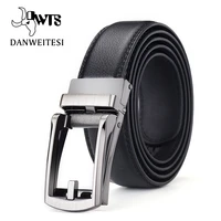 dwtstop quality cow genuine leather mens belt cowhide strap for male automatic buckle belts for men alloy buckle belt