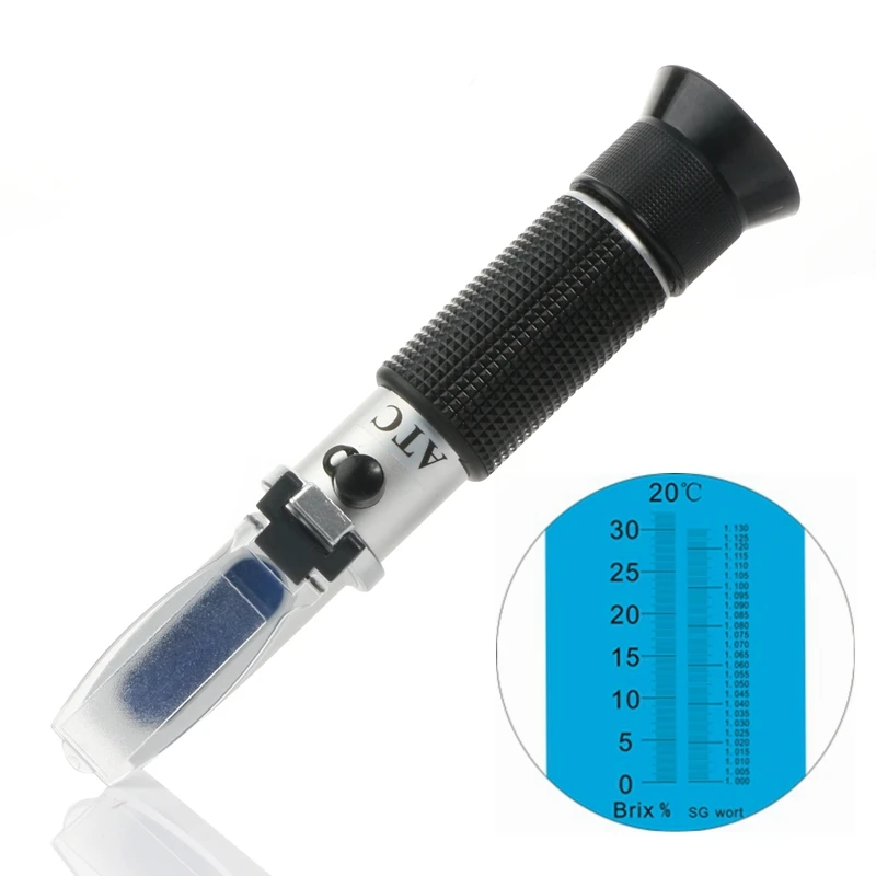 

ATC Beer Wort Brewing Wine Refractometers 0-32% Brix SG Wort Specific Gravity 1.000-1.130 Protable Beer Refractometer With Box