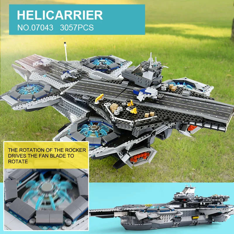 07043 Супер герои Marvel совместимы с 76042 щит Helicarrier 3057 шт. Кирпичи Строительные блоки