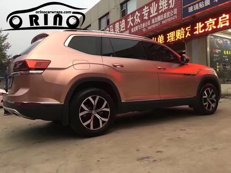 Best Quality Matte Satin Metallic Pearl Rose Gold Vinyl Wrapping Film Roll Air Bubble Free Car Wrap Foil Sticker 1.52*20M | Автомобили и