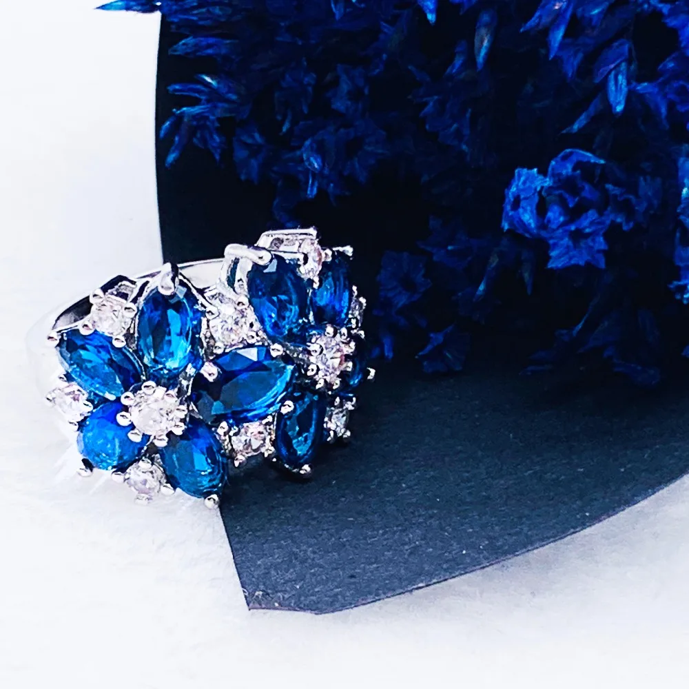 anillos plata 925 para mujer Fashion Trend Zircon Crystal Rose Glamour Lady Ring for Women's Gifts Jewelry Wholesale | Украшения и