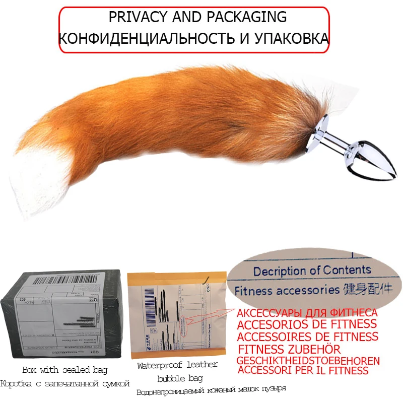 Metal Charming Fox Tail Anal Plug Alternative Fun Big Dog Butt Sex Toys for Woman Man Cospaly |