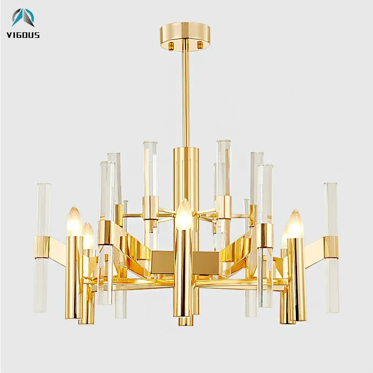 

Post Modern Lustre Luminarias Lamparas Led Chandelier E14 Gold Metal Pendant Chandelier Lighting Fixtures Glass Shades Hang Lamp