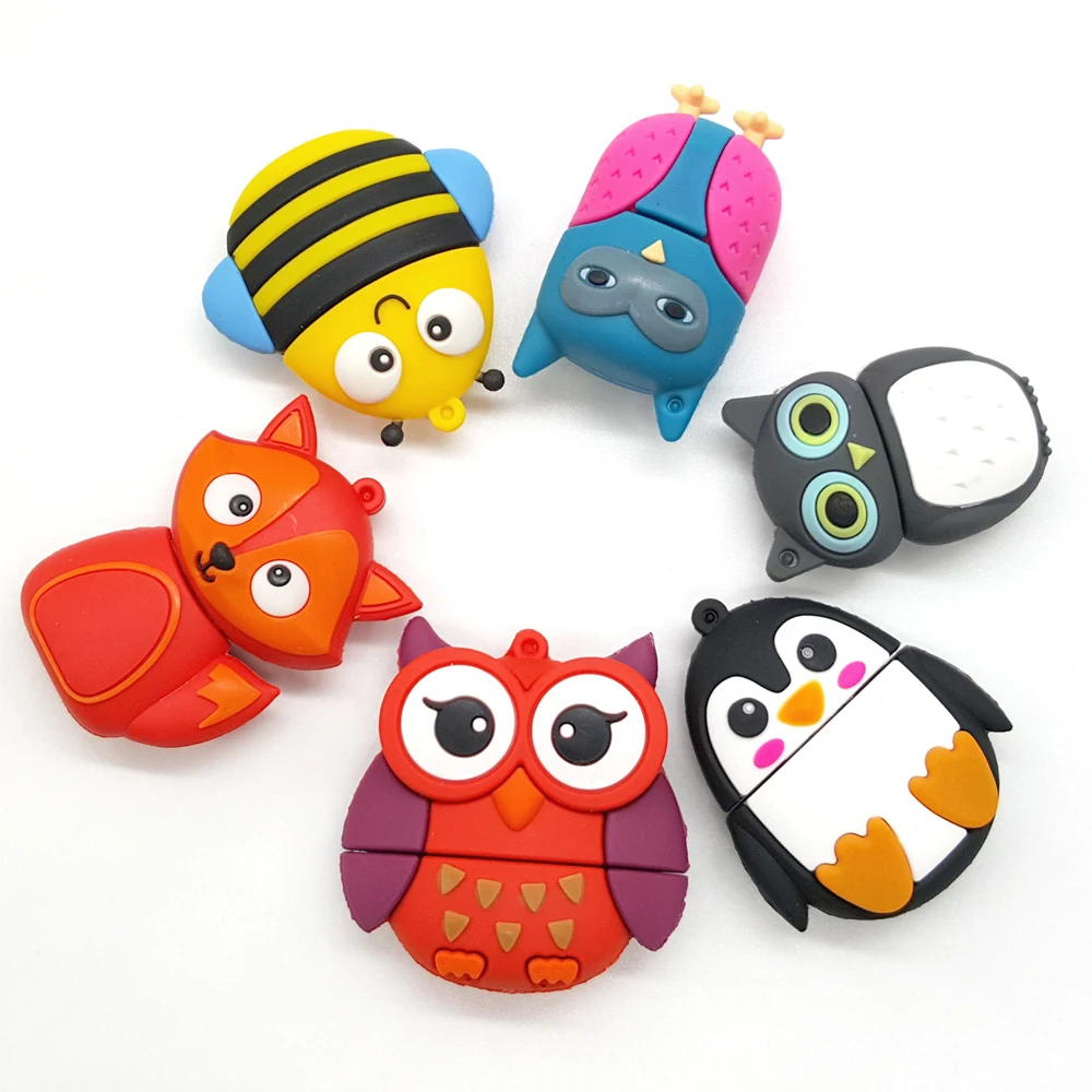 Милые Животные мультфильм USB флэш-накопители 128 ГБ 256GB16GB 32 64 накопитель ручки