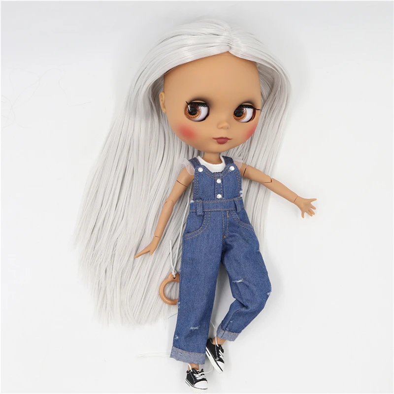 ICY DBS Blyth doll licca боди синие джинсы кружевная белая одежда костюмы аниме игрушка