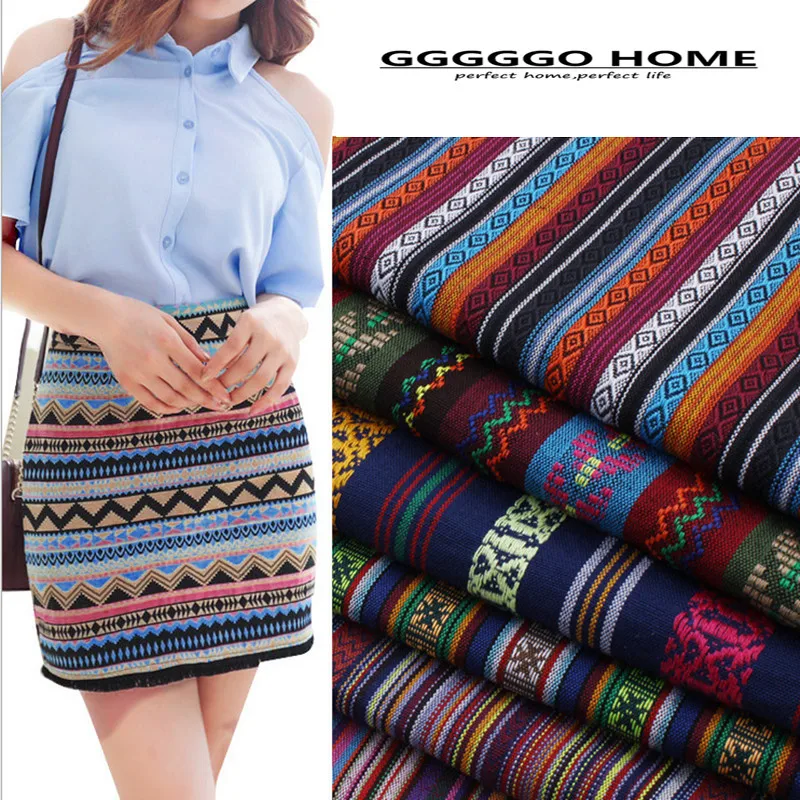 GGGGGO HOME полиэстер/спандекс богемский стиль окрашенная пряжа ткань для леди