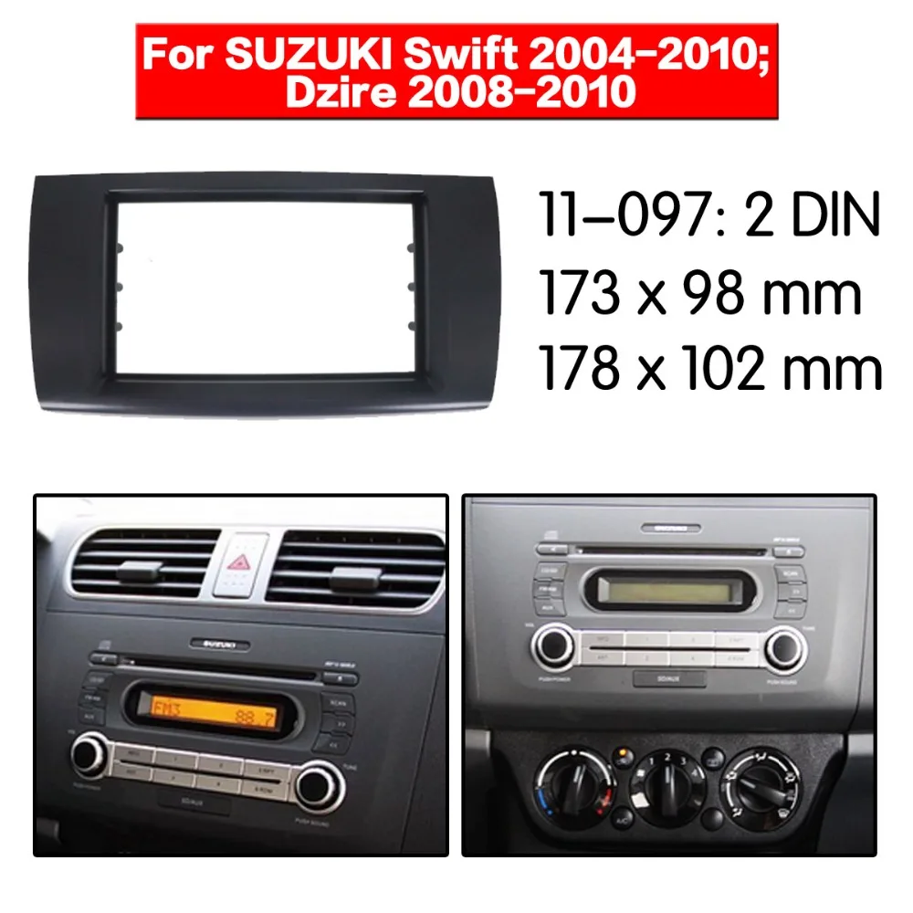 

11-097 2 Din Radio Fascia for SUZUKI Swift Dzire Stereo Audio Panel Mount Installation Dash Kit Adjusting Frame Adapter