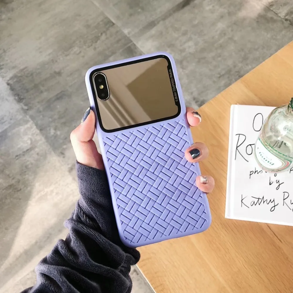 Модный Роскошный ткацкий чехол для iPhone 6 6s 7 8 Plus X XR XS Max зеркальный телефона |