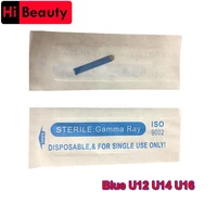 50pcslot disposable blue permanent u12 u14 u16 manual eyebrow tattoo needles blade for 3d embroidery microblading tattoo pen