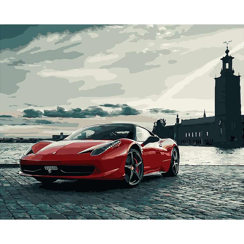 My Ferrari DIY Краска для раскрашивания по номерам инструменты картинка Красивая