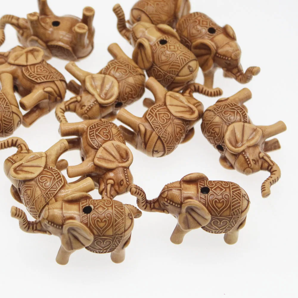CHONGAI 10Pcs Acrylic Wood-like Stereo Elephant for DIY Jewelry Making and Pendant | Украшения и аксессуары