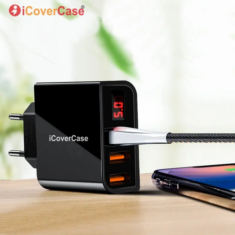 3 порта USB LED Телефон настенное зарядное устройство Быстрая зарядка дорожный