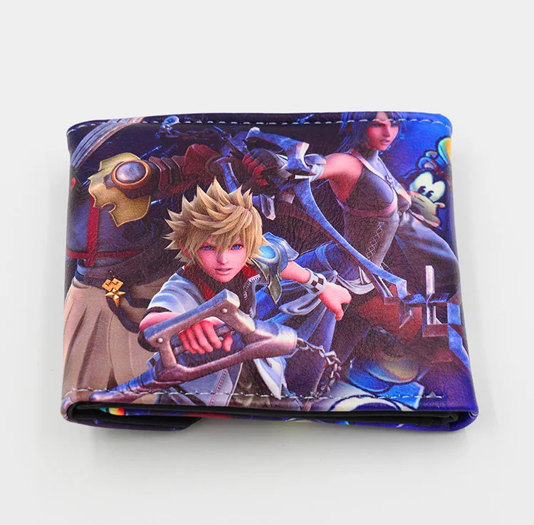 Японская игра Аниме ACG Kingdom Hearts Sora Aqua Kair Ventus PU короткий кошелек с красочным принтом