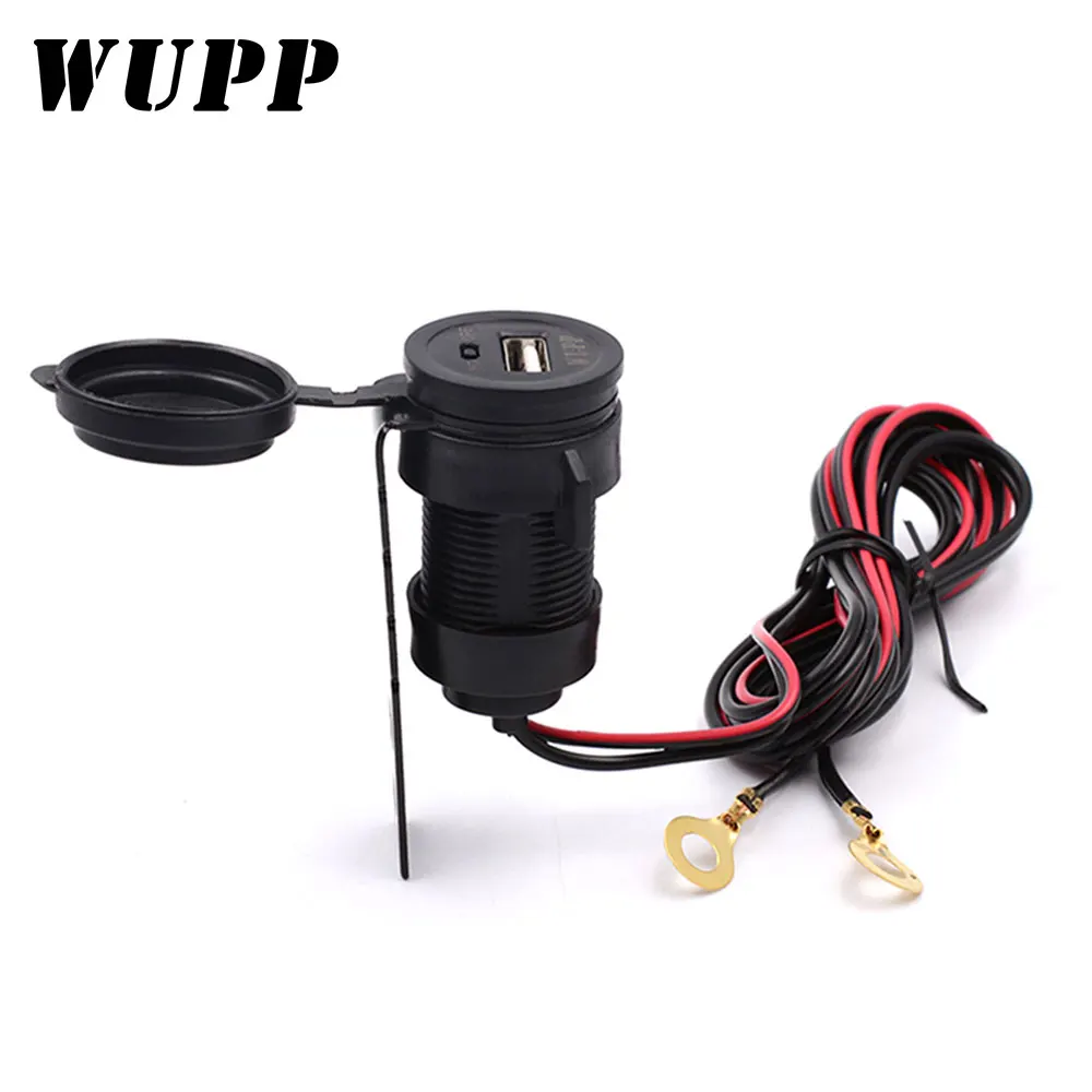 WUPP Universal Car Charger USB Motorcycle Scooter Vehicle DC 12V-24V Waterproof Power Socket 5V 2.1A High Quality | Автомобили и