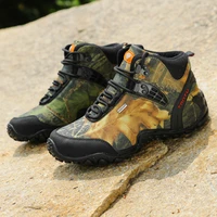 mens outdoor waterproof canvas hiking shoes anti skid wear resistant boots desert rock climbing anke boots plus size