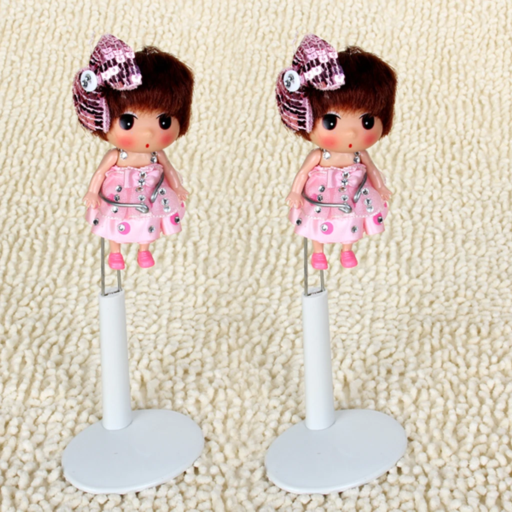 2Pcs Adjustable Metal Fashion Doll Stands Bear Display Holder C Type 5.5-7.8inch for Dolls Teddy Bears Accessories White | Игрушки и