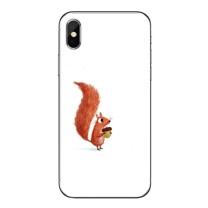 Мягкий прозрачный чехол для iPod Touch iPhone 4 4S 5 5S 5C SE 6 6S 7 8 X XR XS Plus MAX Red Squirrel Sciurus vulgaris |