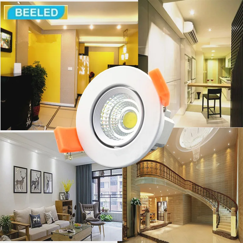 

LED COB ceiling light 6PCS/Lot 3W led lamp bulb led spotlight 110V 220V Aluminum dimmable dimming led recessed downlights lamp