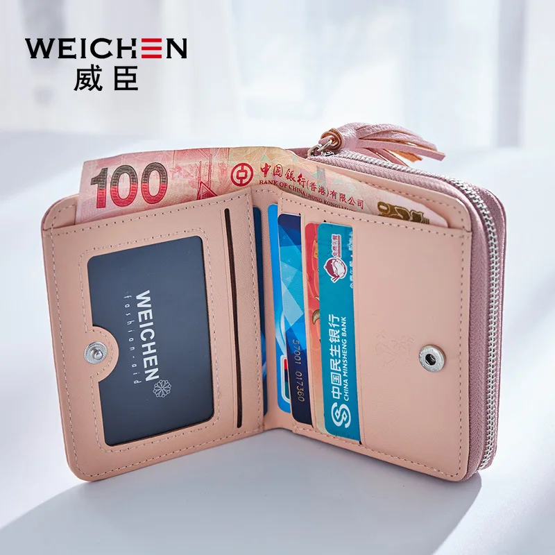 WEICHEN 2018 Новый Модный женский кошелек свежий стиль кисточки милый короткий для