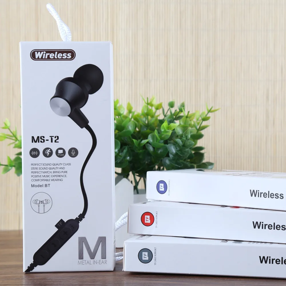 Бас Bluetooth наушники беспроводные с микрофоном магнитные для мобильного телефона