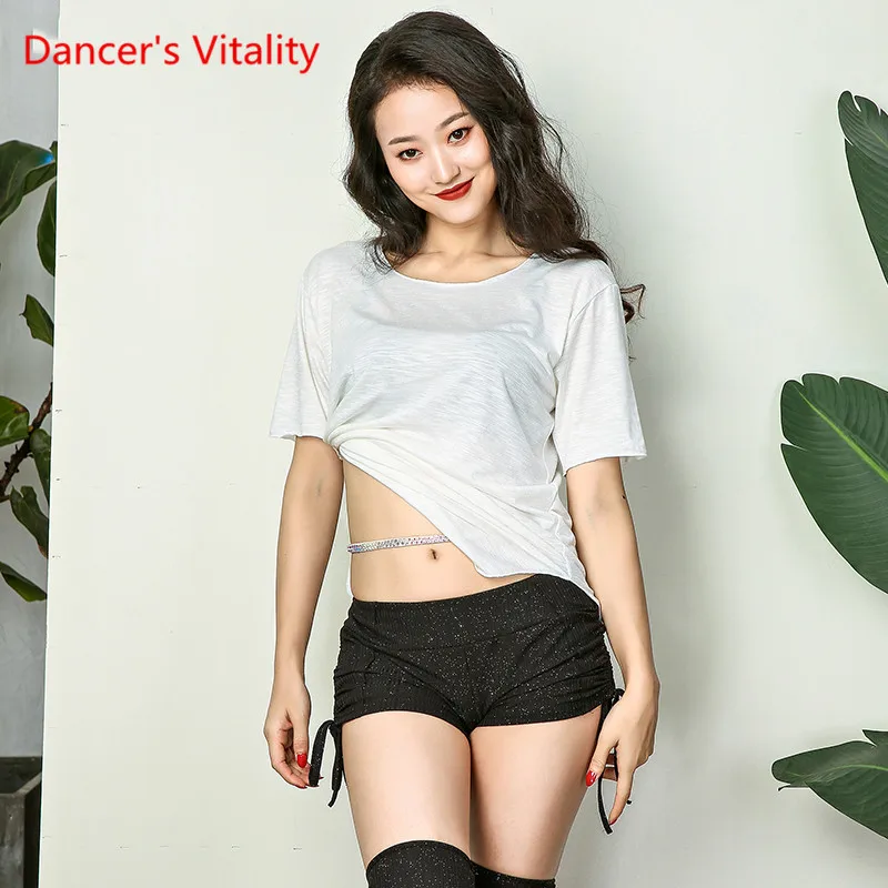 Sexy Round neck Belly Dance top Comfort short Sleeves Clothes Practice Costume For Women 5 colors | Тематическая одежда и