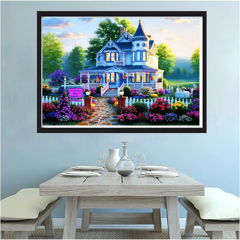 LaoJieYuan Чудесный дизайн 5D DIY Алмазная картина дом мечты круглая мозаика ремесла