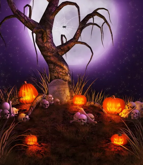 

5x7 Halloween Photography Backdrop Background Cloth Digital Vinyl Photo Background Studio Props Pumpkin Backdrops