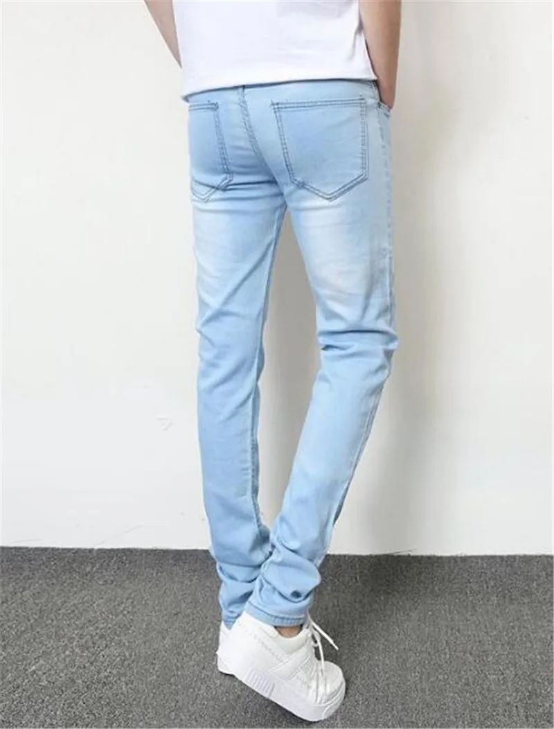 Hot Sale Men's Denim Cheap Jeans Slim Fit Men Pants Stretch Light Blue Trousers High Quality Casual Fashion Cow Boy Male | Мужская