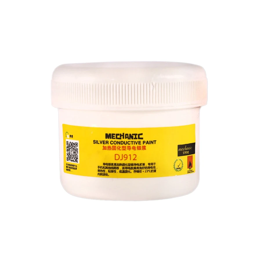 Reparo para Eletrônico Mecânico Prata Condutora Cola Fio Eletricamente Colar Pintura Adesiva Pcb 100g 100%