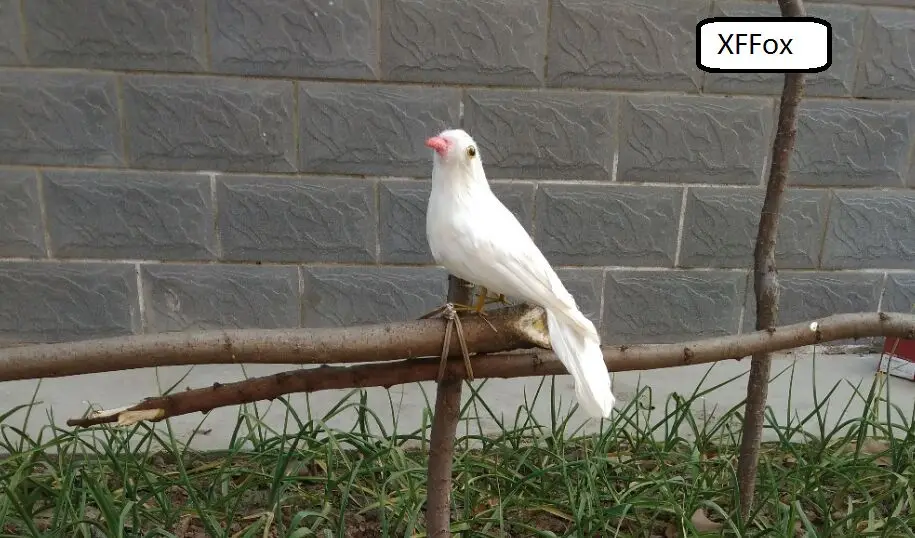 

white real life turned pigeon model foam&feather pink mouth dove bird doll about 30cm xf0071
