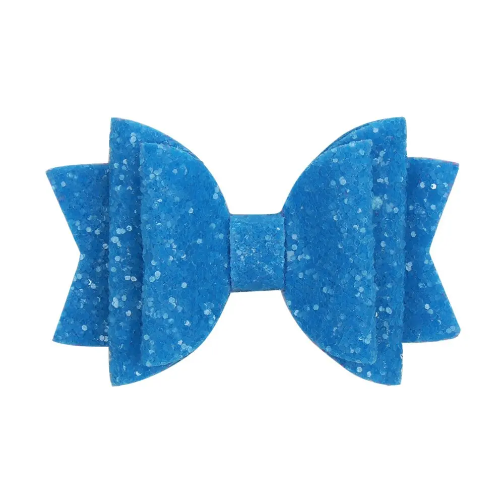 CN 10 Pcs/Lot 3"Cute Glitter Hair Bows Hair Clip For Girls Handmade Small Colorful Bling Bows Hairgrip Hairpins Hair Accessories