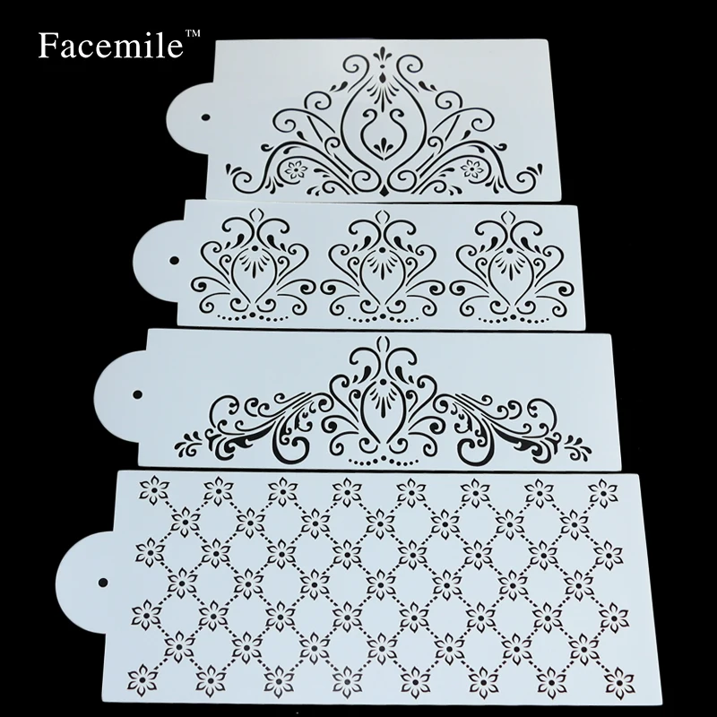 Facemile 4 шт./компл. шаблон формы для выпечки инструмент кружевное платье принцессы подарок кекс печенье трафарет для мастики подарочные рамки трафарет набор гель-лаков