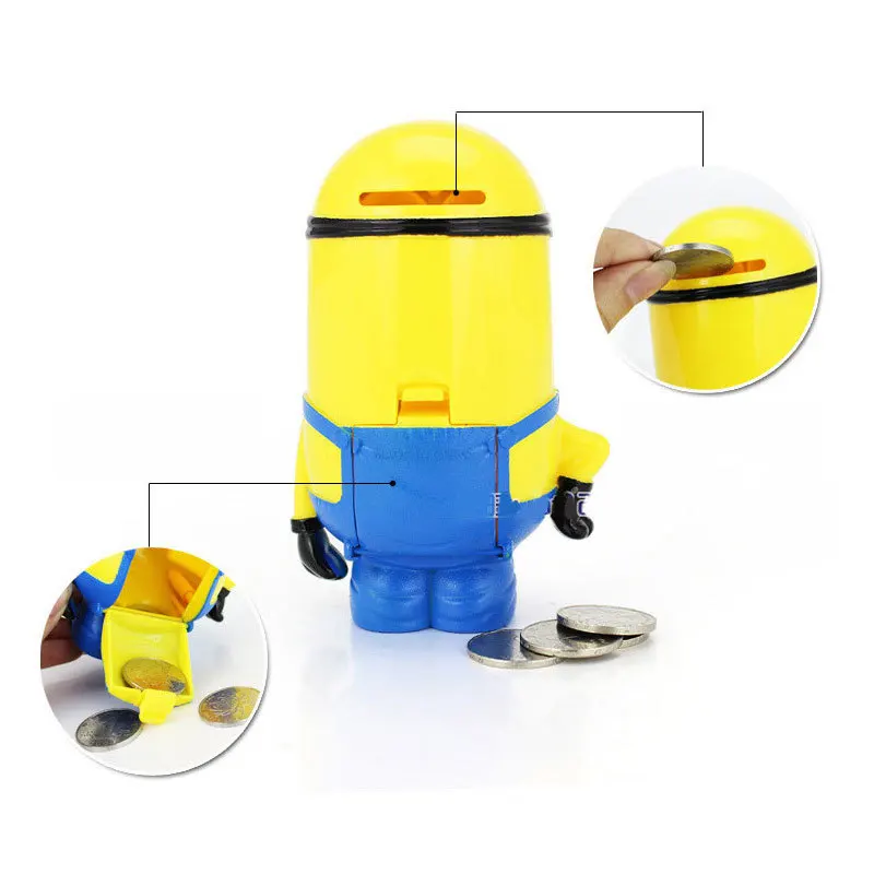 Hot! Little Yellow Man Piggy Bank Funny Lovely Money Box High Quality Plastic Cartoon Minions Tirelire | Дом и сад