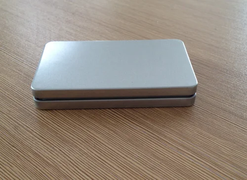 Упаковка из 5 шт металлическая жестяная коробка квадратная Серебряная визитная