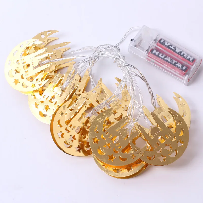 10 шт. в форме Луны фонарь Гирлянда Свет украшения ИД Мубарак мусульманские на